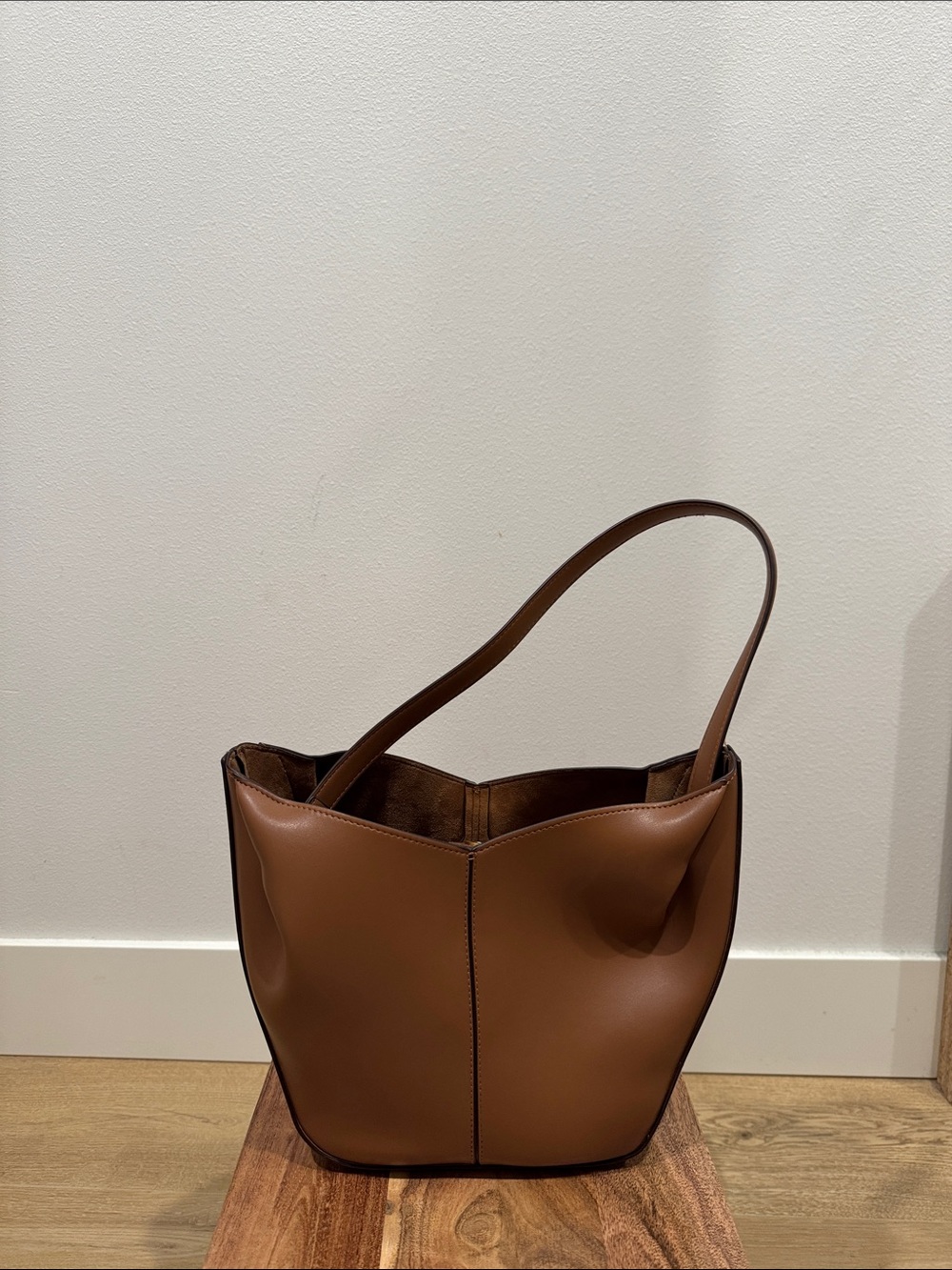 Zara Brown Leather Shoulder Bag